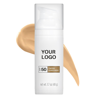 지원 개인 레이블 색칠 얼굴 자외선 차단제 SPF 50 아연산화 티타늄 이산화