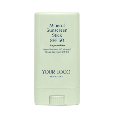 개인 레이블 미네랄 자외선 차단 스틱 SPF 50 방수 광 스펙트럼 UVA/UVB 보호